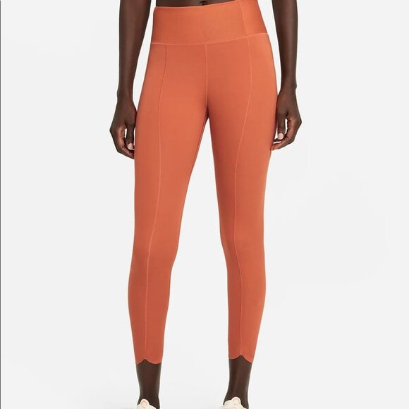 Nike One Luxe Icon Clash High Rise Orange Leggings Crop Size Small 2021 Athletic - Picture 13 of 16